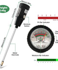 All In One Soil PH Meter And Moisture Sensor For Indoor And Outdoor Gardens And Lawns, Waterproof 295mm Long Metal Electrode