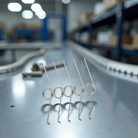 Five Piece V Shaped Torsion Spring Kit With Multi Angle 60 90 120 180 Degrees Steel Wire 1.2mm By 10mm Three Loop on table