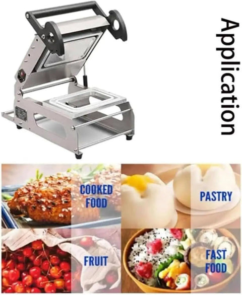 No Sweat Desktop Vacuum Sealer Heat Seal Machine For Kitchen Food Preservation With Manual Tray And Solid 600W Motor on a counter.