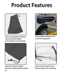 Top Tier EV Charger Plug Cover With Tight Magnetic Seal Waterproof Outer Shell Blocking Rain Sun UV And Snow Hella Durable Polyester Fabric Keep Your Gear Safe In Black, featuring strong magnetic strips.