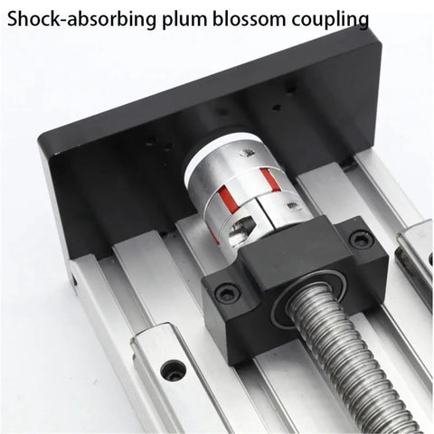 Beefy Ball Screw Linear Bearing Guide System With Double Rail Slide Mount 100mm Stroke Nema34 Motor Compatibility Manual Linear Shaft Actuator Module Table for precise motion, shock-absorbing coupling
