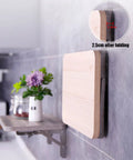 Rock Solid Stainless Steel Folding Shelf Brackets, Pair Of Heavy Duty Wall Mount Supports With Rust Resistant Finish and 2.5cm folding height.