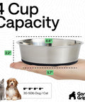 Stainless Steel Dog Bowls With Non Slip Rubber Base Built To Last Food Grade 304 Heavy Duty Each Holds Four Cups Or Thirty Two Fluid Ounces
