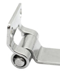 Hella Durable Stainless Steel Marine Hinges For Boats And Cabinets Flexible Clamping For Equipment Panels With Rock Solid Industrial Design. Close-up of hinge detail.