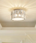 Mini Flush Mount Crystal Chandelier Ceiling Light With G9 Socket For Hallways And Bathrooms on ceiling