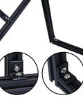 2 Hole Black 90 Degree Inside Corner Bracket Kit for 2020 Aluminum Extrusion with T Nuts and Hex Screws, installed on frame
