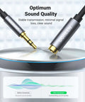 Premium 3.5 Mm Aux Extension Cable Three Pole Trs Headphone Extender Cord 3.3 Feet showing connectors in close-up.