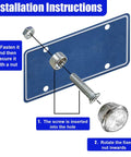 Installation instructions for Smooth Shine Sparkling Rhinestone License Plate Screws With Security Anti Theft Caps, showing screw and nut.