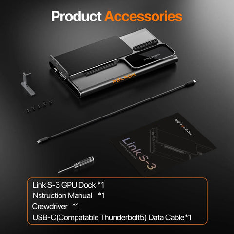 Plug And Play Slick External Gpu Dock Station With Thunderbolt 5 Cable And Atx Sfx Power Support For High Performance Gaming Rig Upgrade and Laptop Expansion Enclosure accessories.