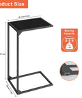 Dimensions of Set Of 2 C Shaped End Tables That Slide Under The Sofa For Easy Laptop Work Or Snack And Drink Tray And TV Tray Space Saving