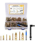 Self Drilling Drywall Screws Kit Durable Steel Mounting Set With 420 Pieces For No Drill Install On Wood Metal And Synthetic Boards Perfect For Diy And Pro Projects. 420-piece organizer with assorted drywall anchors, screws, and drill bit