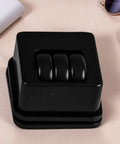 Furniture Casters Heavy-Duty Roller in black, showcasing a triple-bearing wheel design for silent rotation.