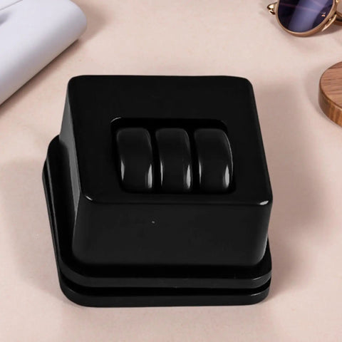 Furniture Casters Heavy-Duty Roller in black, showcasing a triple-bearing wheel design for silent rotation.