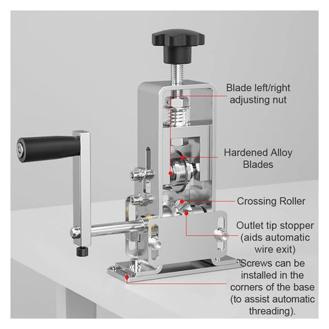 Super Heavy Duty Wire Stripping Machine For Professional Electricians showing hardened alloy blades and adjustable settings.