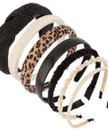 Snag These 7 Pack Of Ultra Comfy Headbands For Women Mixing Neutral Solid Knotted Padded Styles With Pearl Accents Soft Durable Daily Wear Essentials To Upgrade Any Fit - Collection of 7 padded headbands featuring knotted and pearl styles.