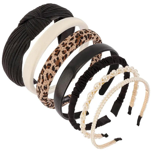 Snag These 7 Pack Of Ultra Comfy Headbands For Women Mixing Neutral Solid Knotted Padded Styles With Pearl Accents Soft Durable Daily Wear Essentials To Upgrade Any Fit - Collection of 7 padded headbands featuring knotted and pearl styles.