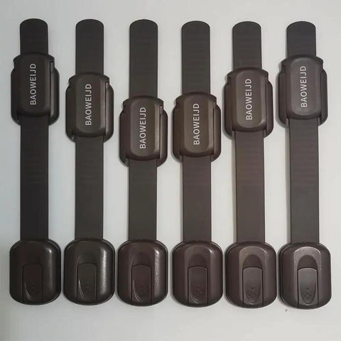 8 Pack Brown Child Safety Cabinet Locks for Cabinets Drawers Cupboards Oven and Fridge No Tools Needed Easy Install Kid Proof