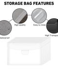 Diagram showcasing features of PVC storage bags from the 40-Piece Magnetic Sheets For Dies Storage with Rubber Magnet Sheets kit.