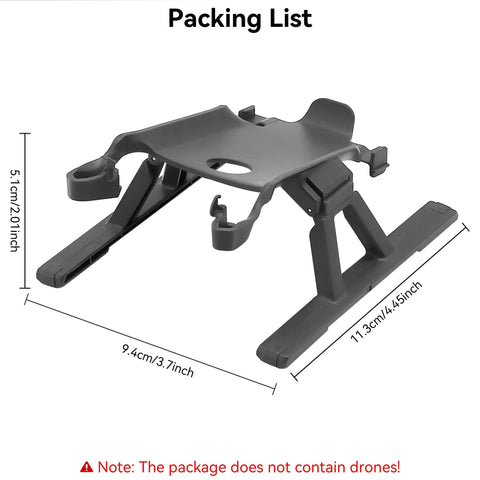 Mini 5 Pro Foldable Landing Gear With Quick Release Height Extension Kit For DJI Mini 5 Pro Drones, dimensions shown
