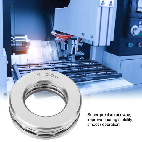 51206 Plane Axial Ball Thrust Bearing Replacement For Machinery Equipment Low Noise Industrial Hardware Parts With Pro Grade High Precision Steel And Super Precise Raceway For Smooth Operation In High Speed Machines on CNC machine