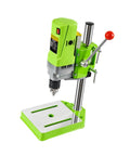 Compact Mini Milling Machine And Drill Press, green rotary tool with sturdy metal base for wood and metal working.