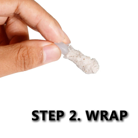 Hand holding wrap for 20 Pack Drywall And Masonry Wall Repair Kit