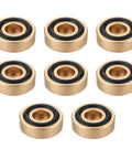Set Of 8 Aluminum Cutting Board Feet With Gold Tray Risers Heavy Duty Silicone Rubber Supports With Screws Anti Vibration Tabletop Protection Moisture Resistant Durable Kitchen Feet For Stabilized Surfaces