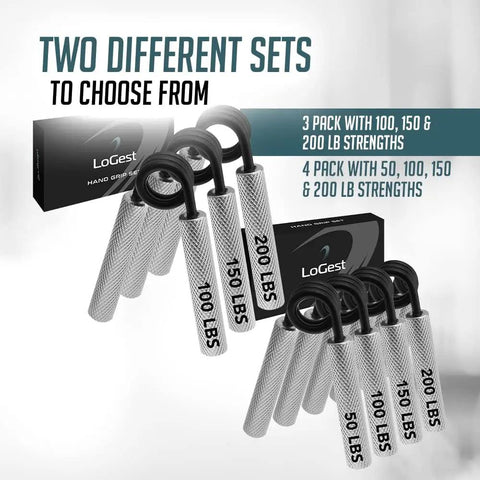 Metal Hand Grip Set 100Lb To 200Lb Three Pack No Slip Heavy Duty Grip Strength Trainer with gift box for home gym use