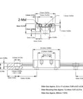 Rugged Linear Motion Guide Rail And Bearing Block For CNC Machine Tools And Injection Machines, detailed dimensions schematic