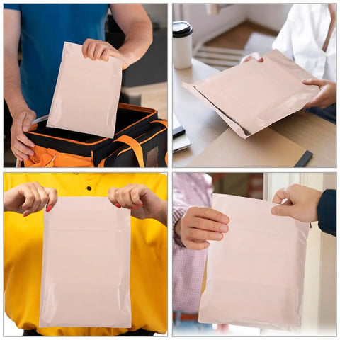 Khaki Poly Mailer Bags 100 Pack For Clothes And Cosmetics Easy Seal Tough Durable Poly Mailing Envelopes Lightweight And Portable Shipping Bags For Small Business Packaging in various use scenarios