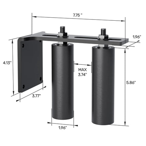 Heavy Duty Sliding Gate Guide Roller Set With 6 Inch Gate Roller, L Shaped Rear Post Bracket, Iron Gate Guide Wheel Pulley, Adjustable Bolts, Slide Gate Support Assembly For Sliding Rolling Gates