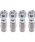 Heavy Duty 8 Piece Heim Joint Rod End Ball Bearing Kit With Spacers For Custom Drag Cars And Slick Street Rod Linkage Sweet Angular Flex And No Stress 5/8 Inch 18 Thread Fitment - four metal rod ends with chrome finish