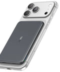 Compact 5000mAh MagSafe Portable Charger With Rock Solid Magnetic Grip attached to an iPhone, showing sleek design and USB-C port.