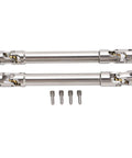Two Pack Stainless Steel M4 RC Drive Shaft For 1/10 Scale Crawlers, Universal Round Brass Ball Joint With Six Tooth Spline, 113mm Length