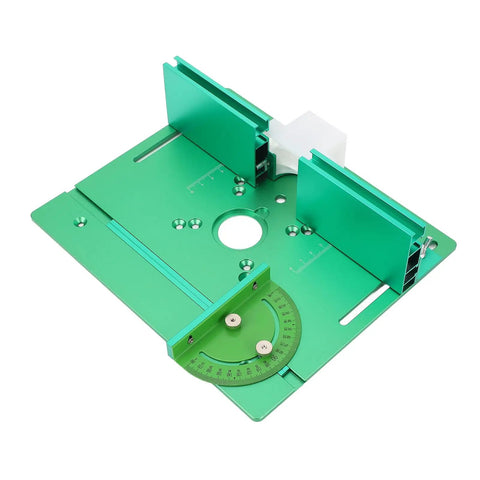 Heavy Duty Anodized Aluminum Router Lift Tool With Knockout Height Calibration And Rock Solid Flip Base Insert Plate for precision woodworking setup.