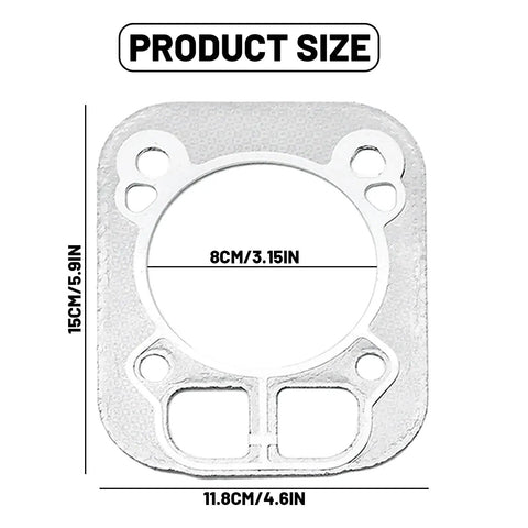 Diagram showing dimensions of 2 Pack Engine Cylinder Head Gasket Kit For Kohler SV710 SV715 KT610 KT620 KT715 KT725 KT730 KT735 KT740