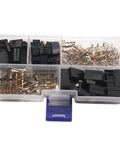 30 Sets RC Servo Plug Connector Kit with Male and Female Crimp Pins 2.54mm Pitch in compartmentalized box