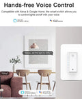 Living room with Smart Wi Fi Dimmer Switch 2 Gang For Alexa And Google Assistant Plug And Play setup shown on the wall.