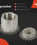 Close-up view of sprockets from 6Pcs Engine Timing Chain Kit With Sprocket And Tensioner And Guide For OHV V6 4.3L Bolt On Ready