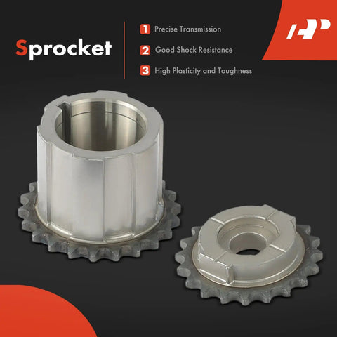 Close-up view of sprockets from 6Pcs Engine Timing Chain Kit With Sprocket And Tensioner And Guide For OHV V6 4.3L Bolt On Ready