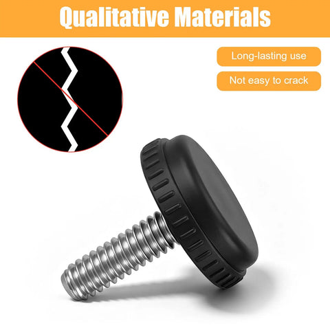 Close-up of universal threaded adjustable foot from the 150 Piece Adjustable Furniture Leveler Set for stable furniture.
