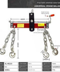 Four hook universal crane balancer with adjustable length and hooks, heavy-duty design, 900kg capacity, red steel frame.