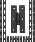 Pack Of 50 Black Wrought Iron Cabinet Hinges, 3 Inch Flush Mount, Antiqued RSF Finish, Heavy Duty Door Hardware in grid view