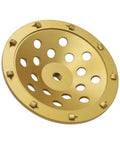 7 Inch PCD Grinding Cup Wheel With 9 Segments for epoxy thinset glue and concrete floor surface coating removal