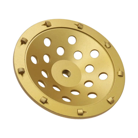 7 Inch PCD Grinding Cup Wheel With 9 Segments for epoxy thinset glue and concrete floor surface coating removal
