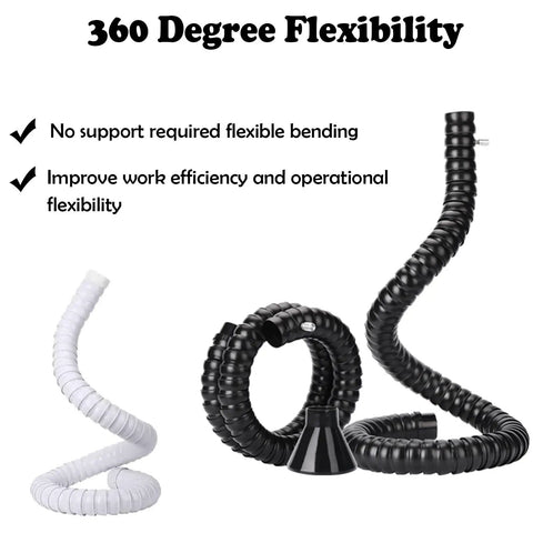 Solder Fume Extractor Arm For Assembly Lines And Woodworking, 360 Degree Flexible Ducts Exhibit Flexibility With Detachable Hood