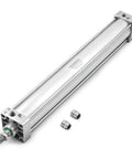 Beefy Pneumatic Air Cylinder 2.5 Inch Bore 27.55 Inch Stroke Single Rod Double Acting with M16x1.5 Threaded Rod PT 3/8 Port and Two Push In Fittings