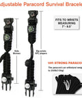 Adjustable 20 In 1 Paracord Survival Bracelet With SOS LED Light Fire Starter Compass Whistle And Thermometer for various wrist sizes