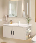 Bathroom with white vanity cabinet featuring 10 Pack Matte Black Cabinet Handles 7.8 Inch Pulls For Kitchen Cabinets And Drawers.
