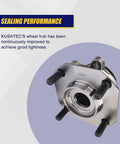 Front wheel bearing and hub assembly 513297 for 2007 to 2012 Nissan Sentra ABS front position four lug bolts replacement fits 2.0L